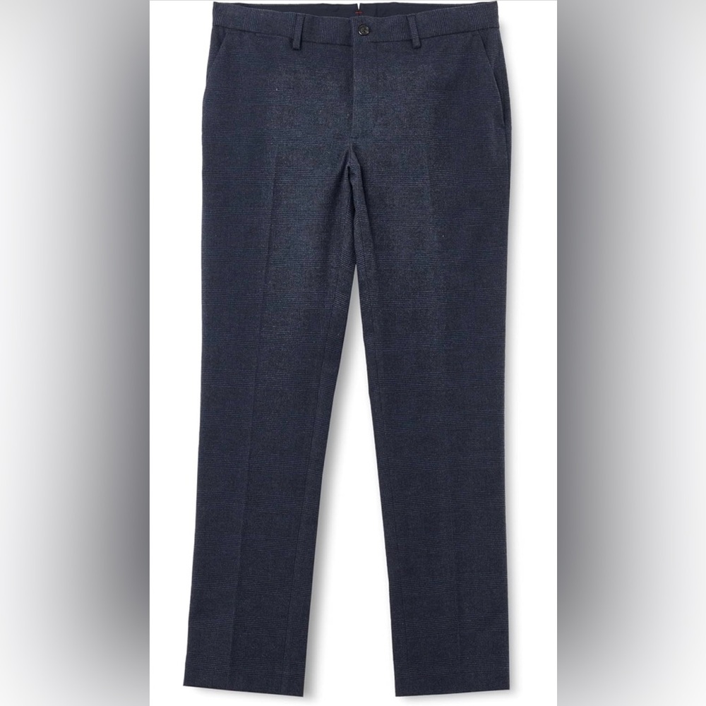 Tommy Hilfiger Charcoal Navy Checkered Men's Trousers 29Wx30L